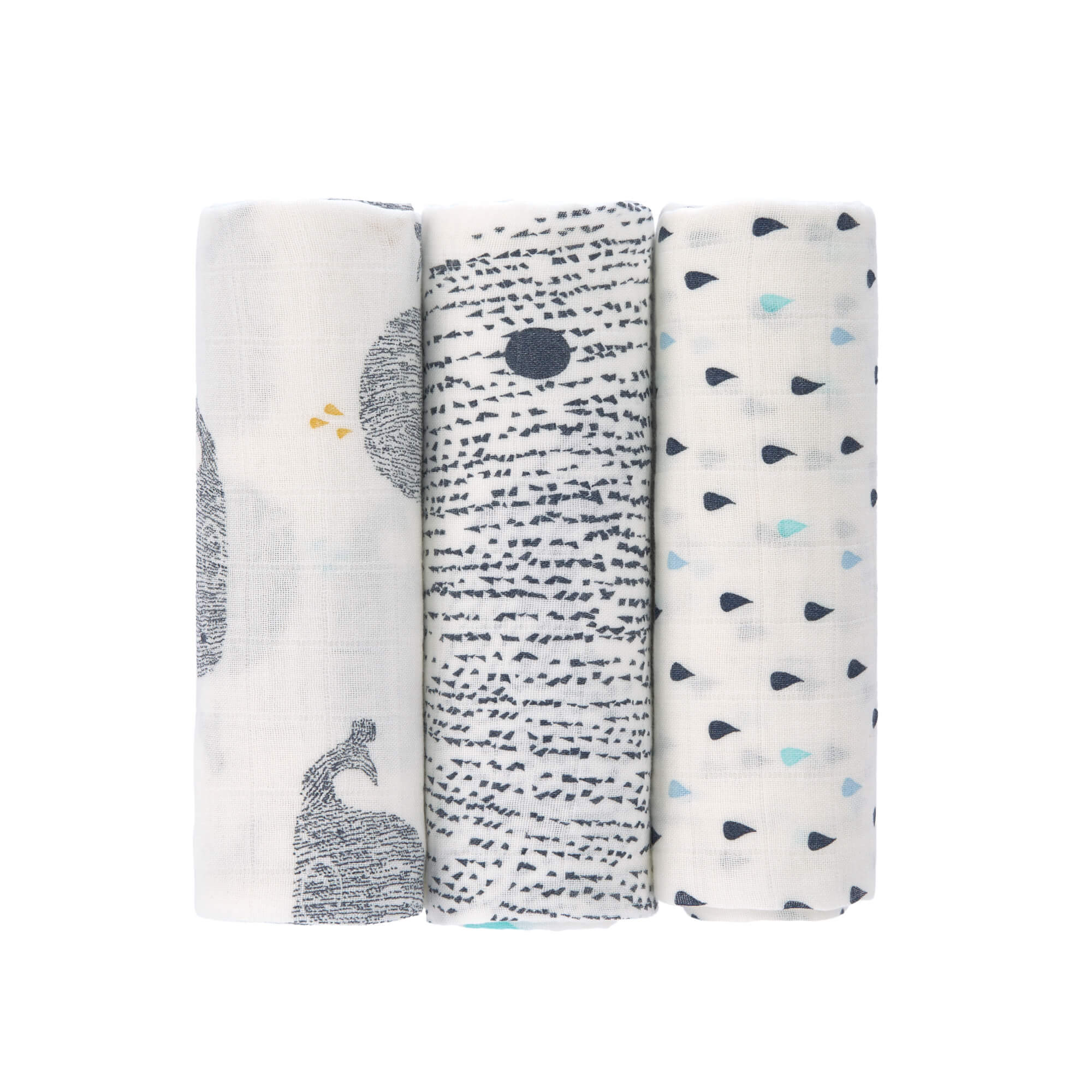 Muslin Swaddle 3er Set - Little Water Whale