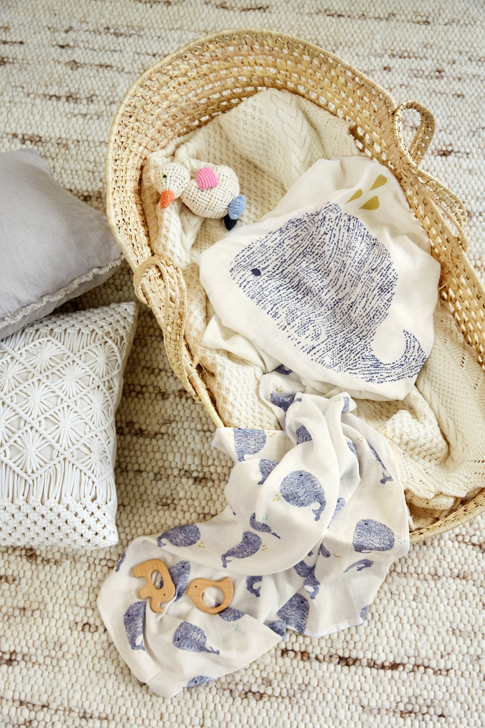 Muslin Swaddle 3er Set - Little Water Whale