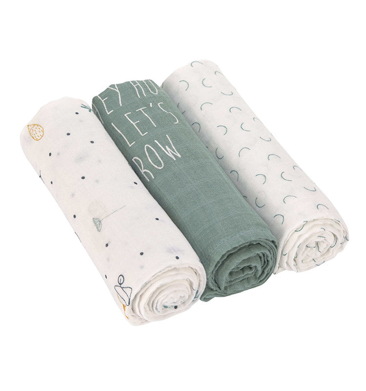 Muslin Swaddle 3er Set - Garden Explorer Boy