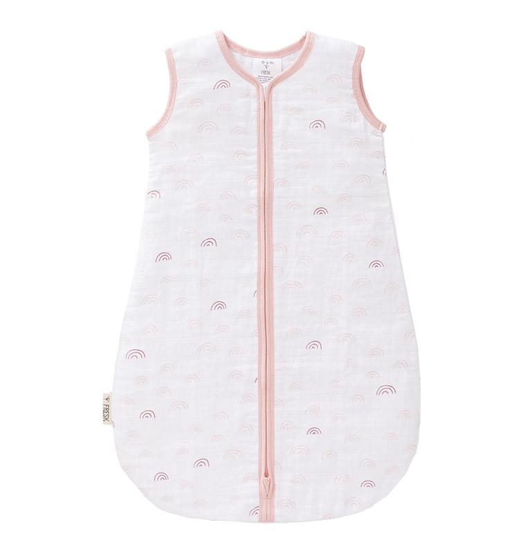 ca schlafsack Fresk || Musselin Baby Schlafsack || Rainbow Rosa || ab Geburt – Kristin Weiss Manufaktur