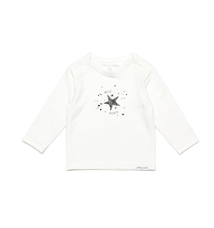 Langarm-Shirt - Lux Hello World weiß