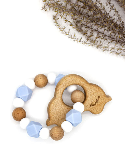 Teething ring gripper || Car Jackson pastel blue