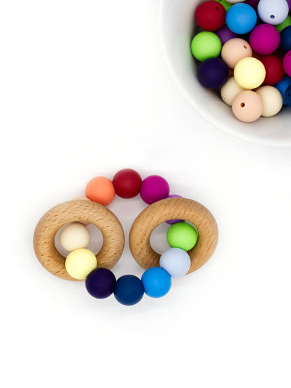 Teething ring gripper || Rainbow multicolor
