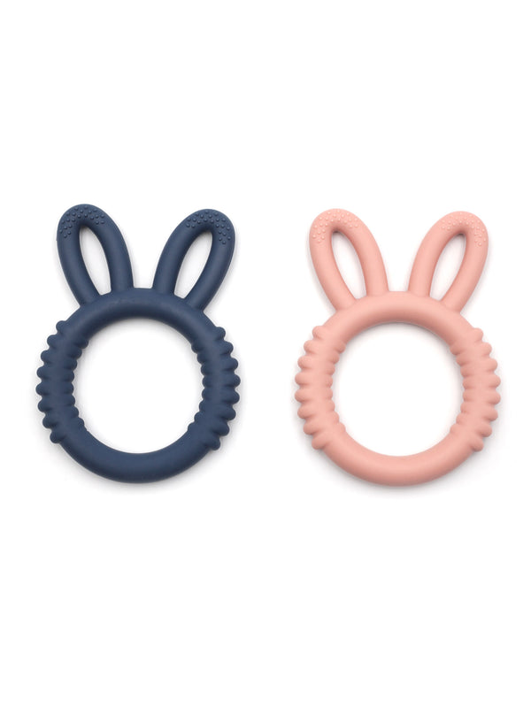 FreezerTeether || teething ring bunny set of 2 pink blue