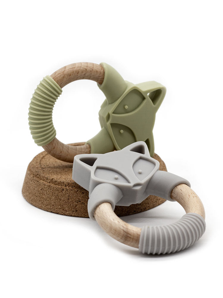 Teething Ring Gripper || Fux Set of 2 Army Green - Grey