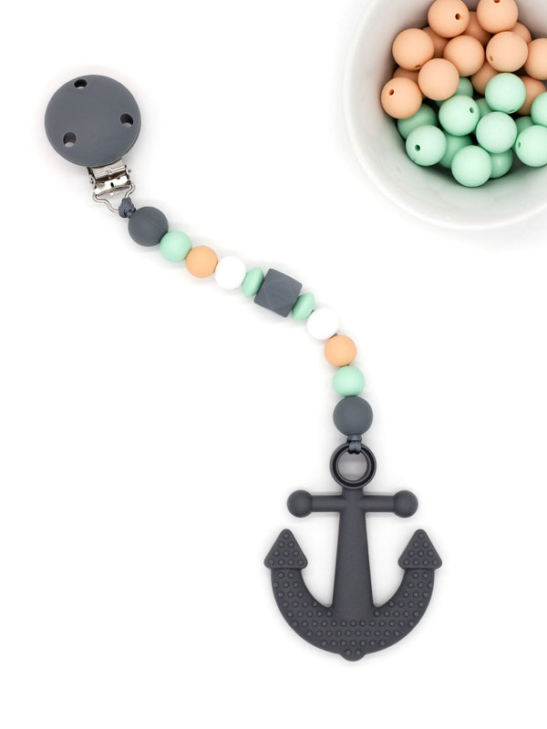 Teething necklace Orion || anchor dark gray