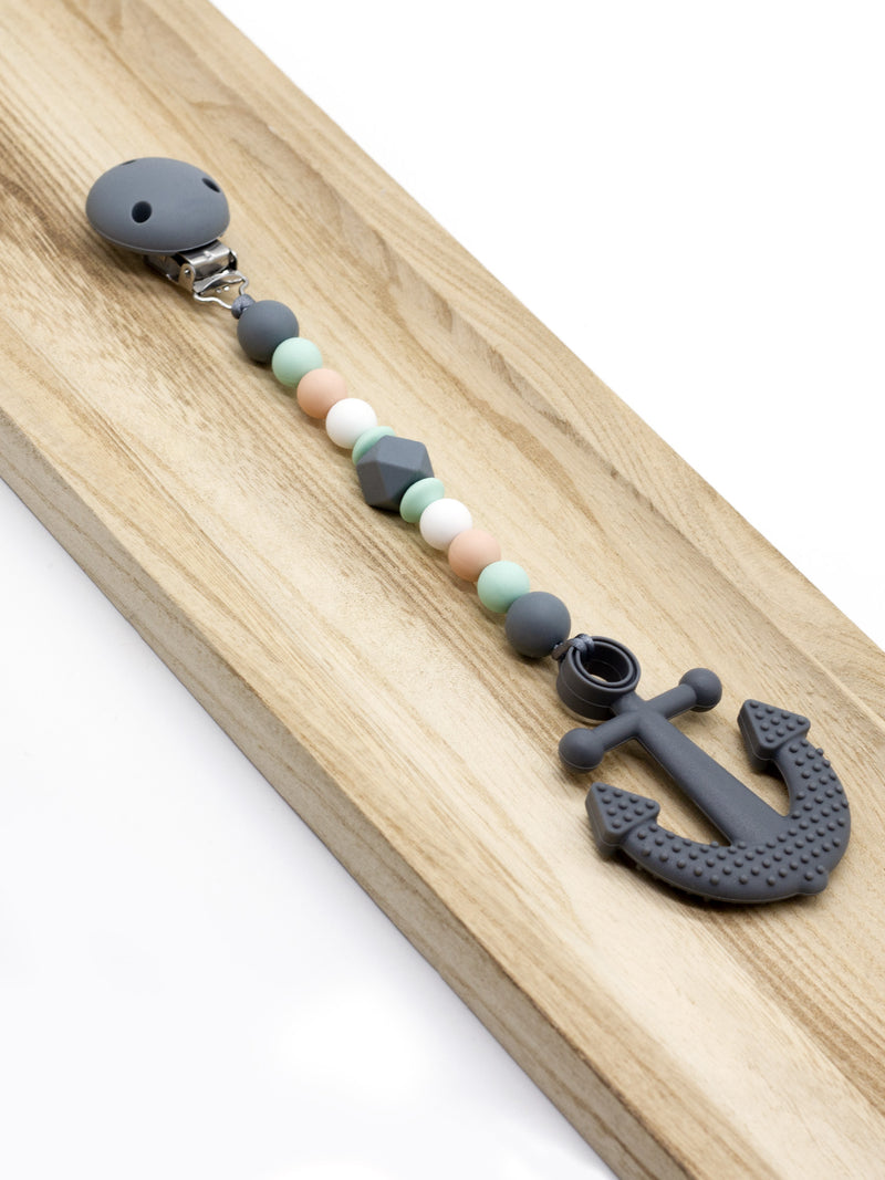 Teething necklace Orion || anchor dark gray