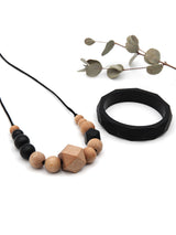 Necklace & bracelet set - Beachwood black